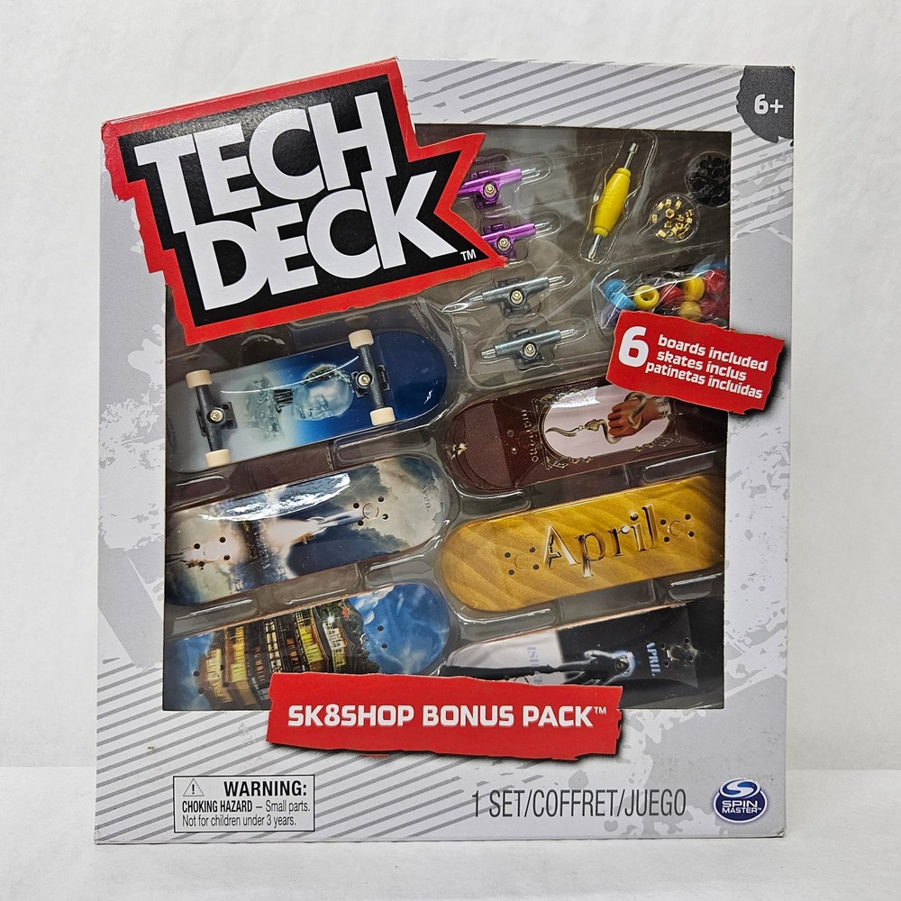 Tech Deck Sk8shop Bonus Pack April Skateboards 6 Board Set with Accessories NEW